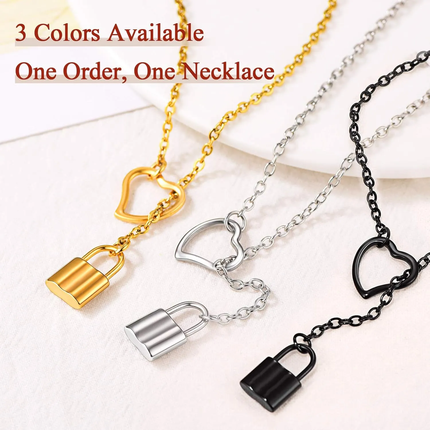 FOCALOOK Lariat Y-Necklaces | Long Necklaces for Women | Long Black Necklaces | Gold Necklaces for Women | Drop Heart Necklaces for Women | Front Adjustable Long Chain Necklace