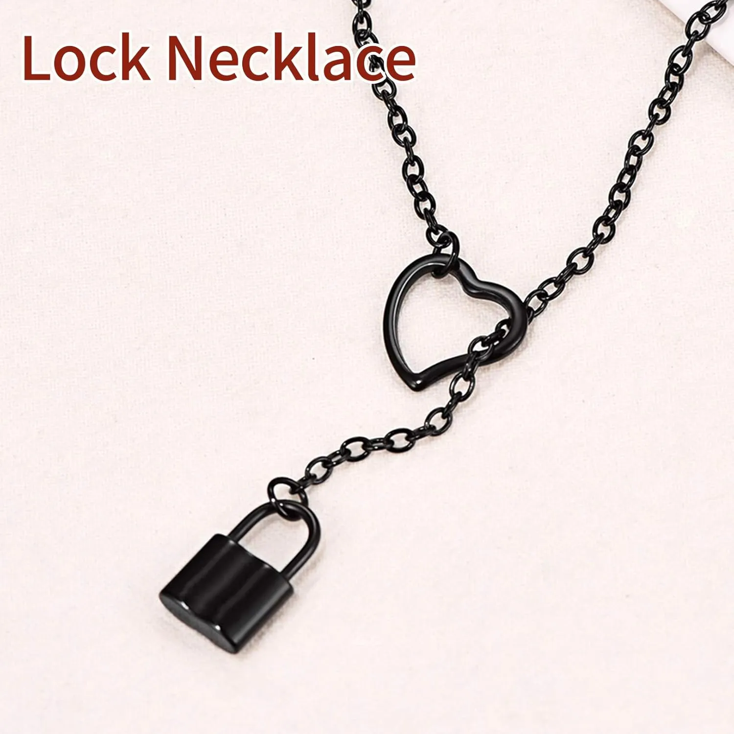 FOCALOOK Lariat Y-Necklaces | Long Necklaces for Women | Long Black Necklaces | Gold Necklaces for Women | Drop Heart Necklaces for Women | Front Adjustable Long Chain Necklace