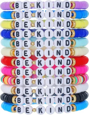 Friendship Bracelets for Women, Inspirational Preppy Bracelets Stackable, Best Friend bracelet Set, Colorful Heishi Clay Beaded Bracelets for Women