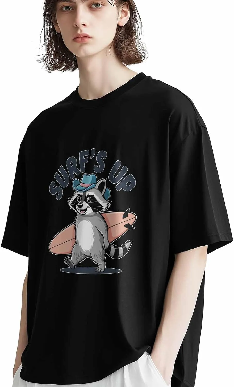 Funny Cute Cat Crew Neck Men's T-Shirts,Short Sleeve Shirts for Women Men,Animasl Graphic Workout Tee Tops Undershirt S-3XL