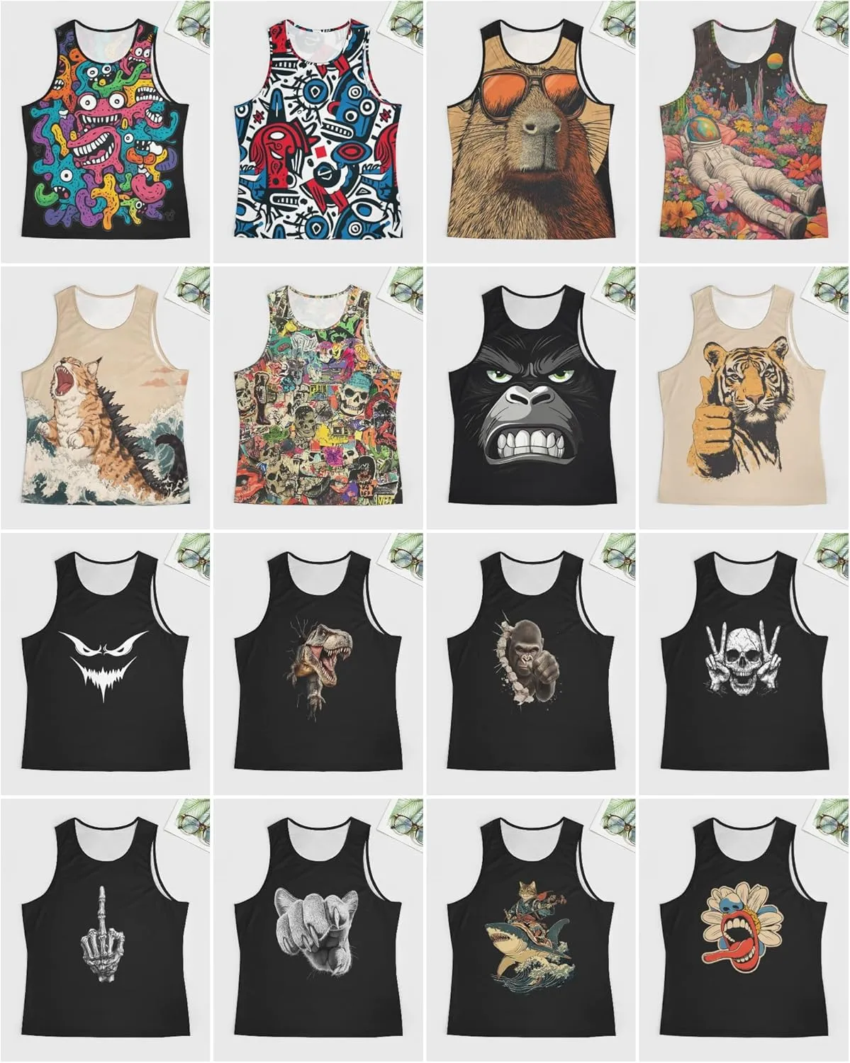 Funny Mens Tank Top Muscle Sleeveless Shirts Fitted Casual Comfy Breathable Summer Athletic Tank Oversized