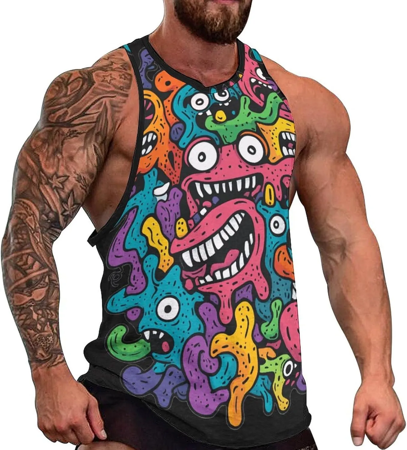 Funny Mens Tank Top Muscle Sleeveless Shirts Fitted Casual Comfy Breathable Summer Athletic Tank Oversized
