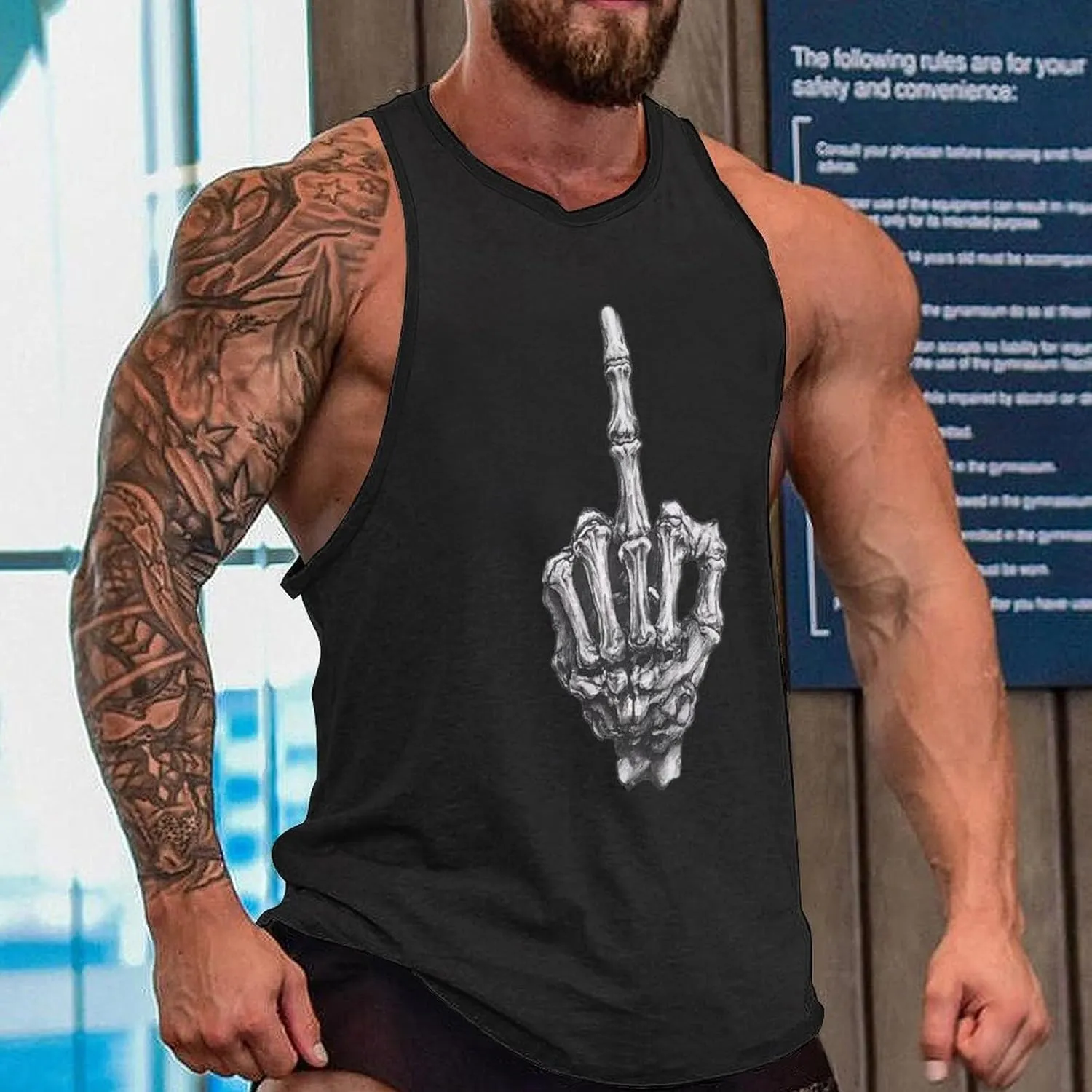 Funny Mens Tank Top Muscle Sleeveless Shirts Fitted Casual Comfy Breathable Summer Athletic Tank Oversized