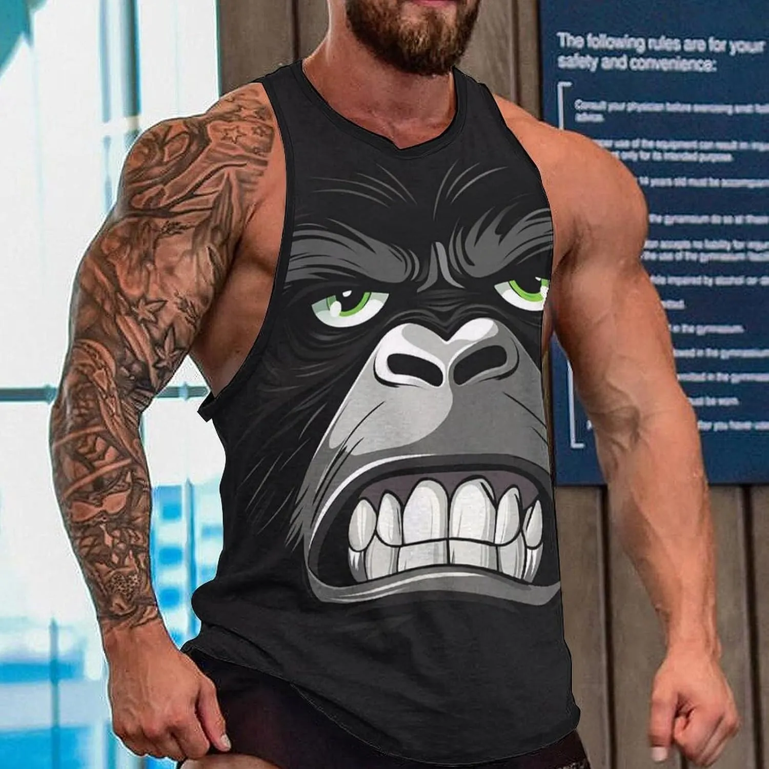 Funny Mens Tank Top Muscle Sleeveless Shirts Fitted Casual Comfy Breathable Summer Athletic Tank Oversized