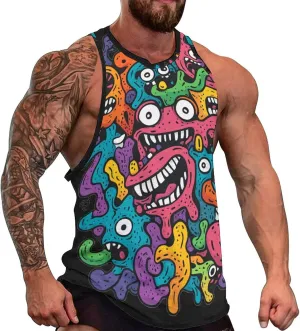 Funny Mens Tank Top Muscle Sleeveless Shirts Fitted Casual Comfy Breathable Summer Athletic Tank Oversized