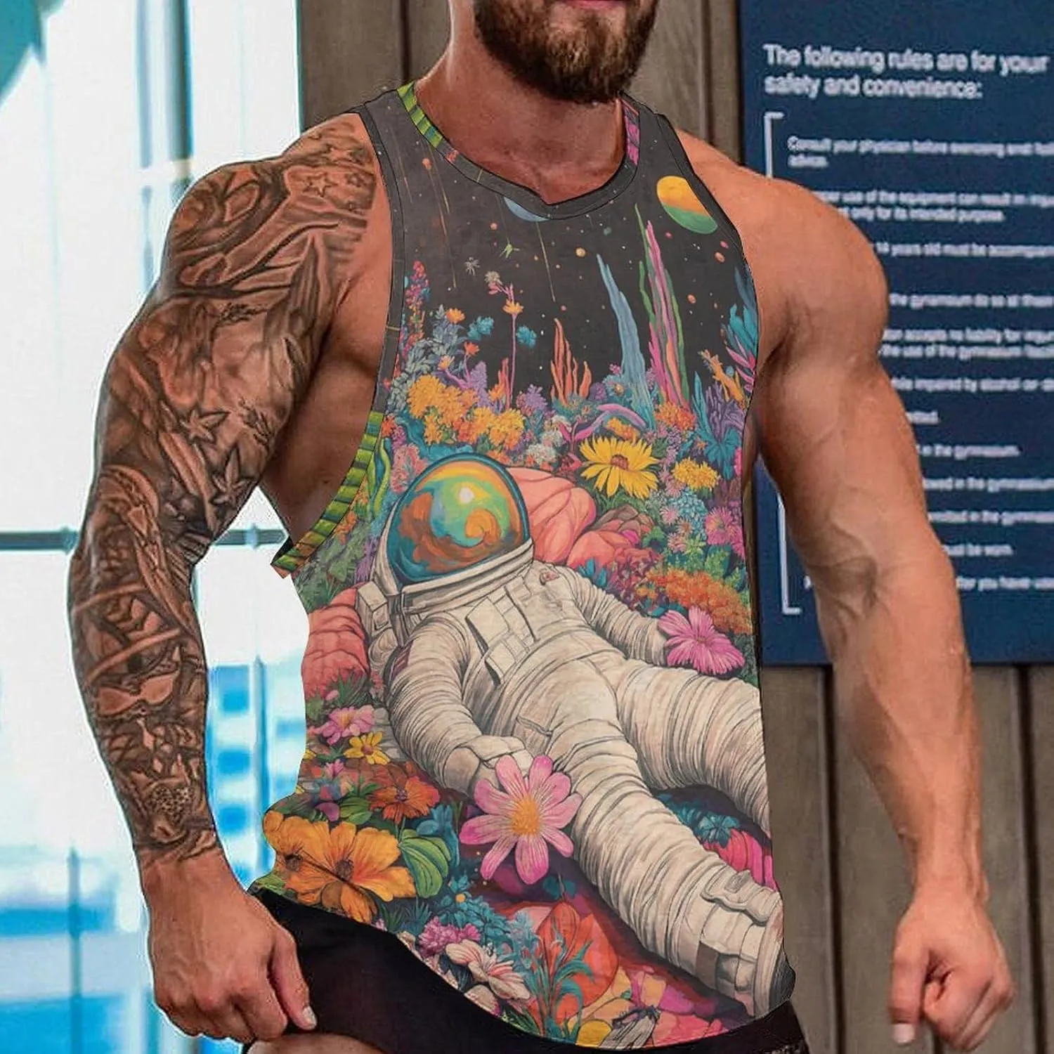 Funny Mens Tank Top Muscle Sleeveless Shirts Fitted Casual Comfy Breathable Summer Athletic Tank Oversized