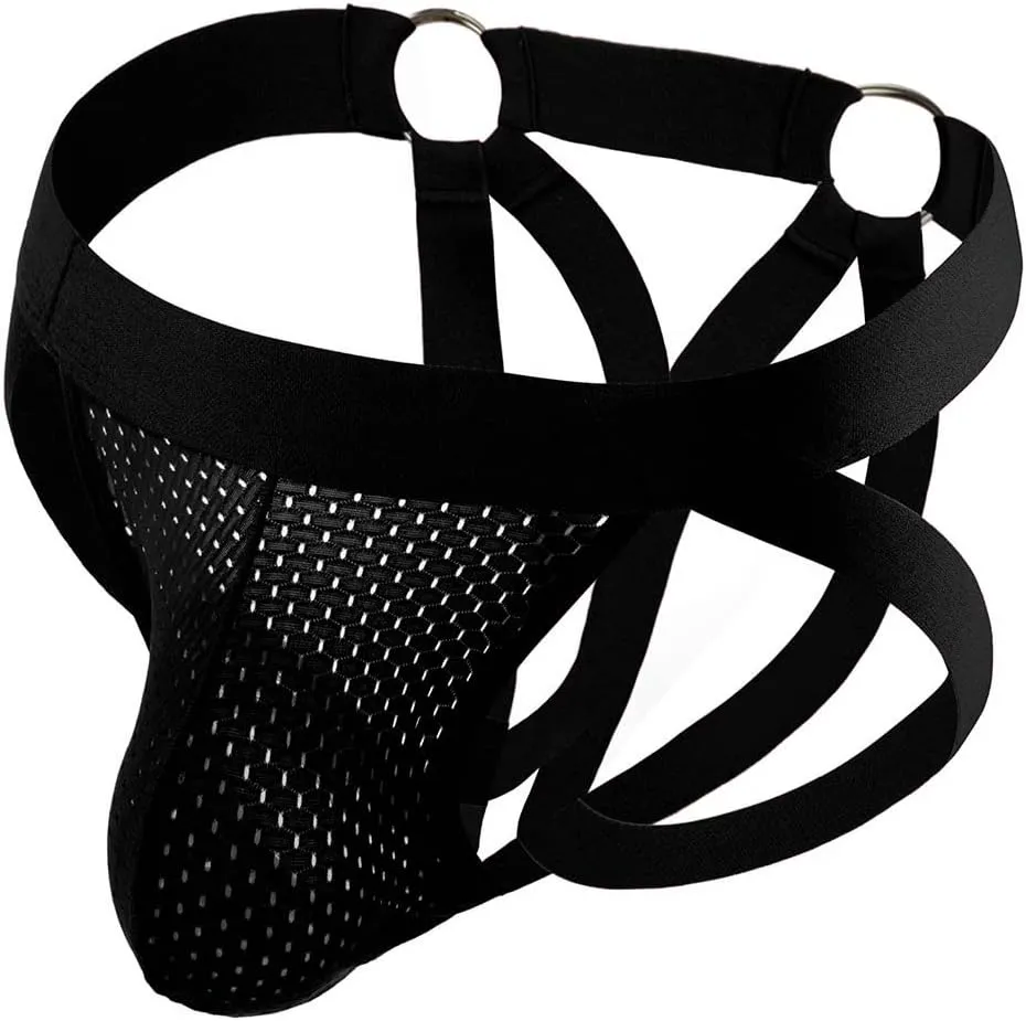 FYMNSI Mens Sexy Bandage G-String Bulge Pouch Briefs Thong T-Back Strap Bikini Underwear Sleepwear Lingerie Underpants