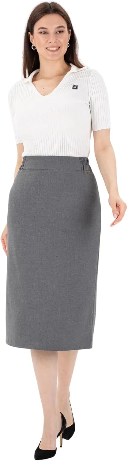 G-Line Pencil Skirt for Women, Regular to Plus Size (8-26) Midi Skirts, Office Skirts for Women for Work, Business Skirts