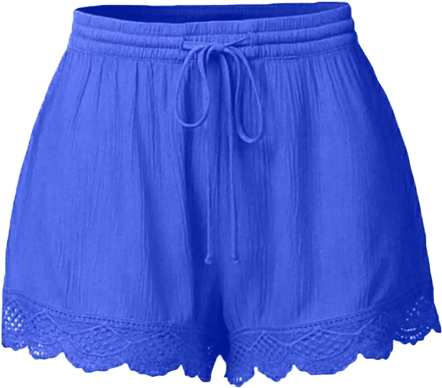 Generic Women's Plus Size Bermuda Shorts with Lace Trim, High Waist, Wide Leg, Casual, Prime