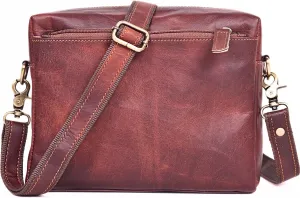 Genuine Leather Crossbody Purse for Women Brown Leather Shoulder Bag with Adjustable Strap, Zipper Closure, Satchel Saddlebag Style, Travel & Everyday Use