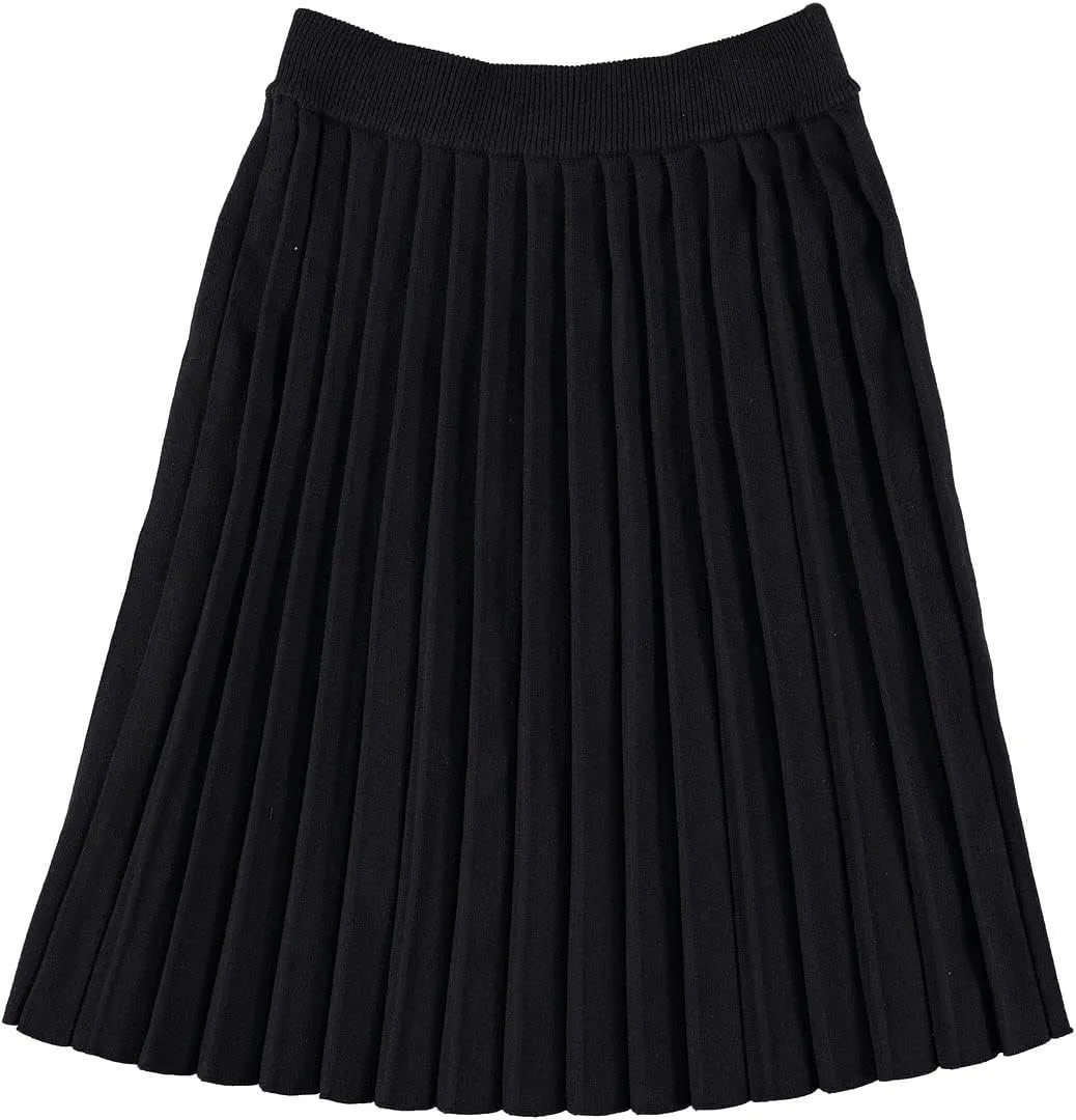 Girls Uniform Solid Knit Pleated Skirt