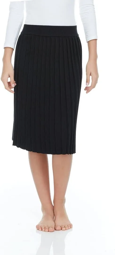 Girls Uniform Solid Knit Pleated Skirt