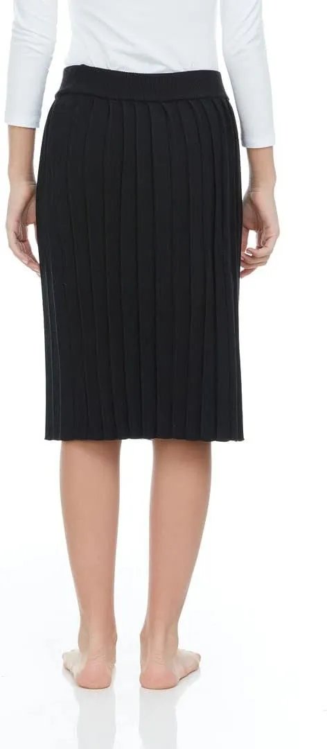 Girls Uniform Solid Knit Pleated Skirt