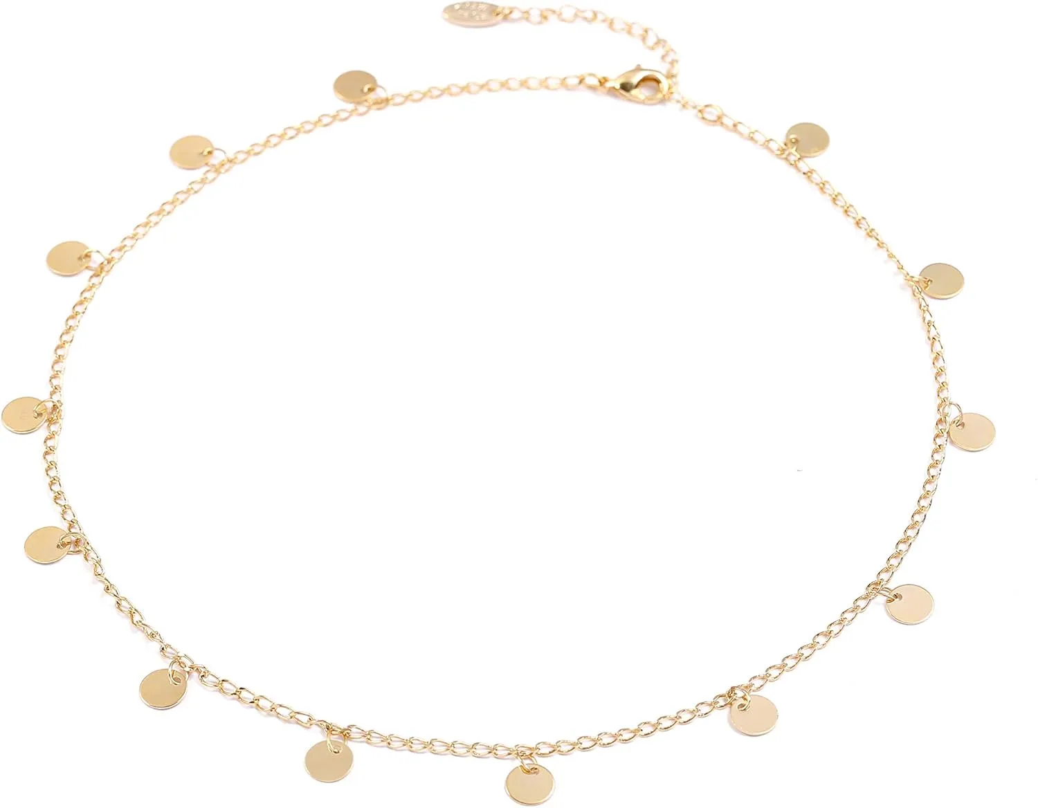 Gold Choker Necklaces 14K Gold Plated/Silver Disc Choker Necklaces Dangling Star Heart Pendant Necklaces Summer Beach Boho Necklaces Aesthetic Necklace Gift for Women