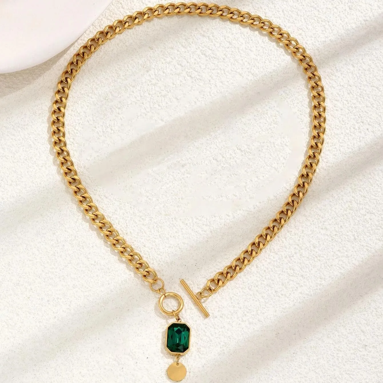 Gold Chunky Necklaces for Women 18K Gold Plated Chain Clasp Toggle Necklaces Dainty Herringbone Snake Chain Paperclip Cuban Choker Necklaces Jewelry Gifts