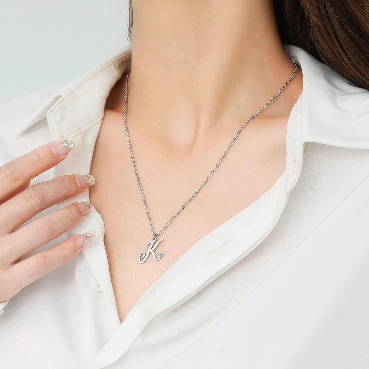 Gold Heart Initial Necklaces for Women, Minimalist Initial Heart Necklaces for Her, Dainty Alphabet Letter Pendant Necklaces Gift Jewelry