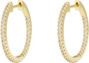 Gold Hoop Earrings - Small Hoop Earrings - Hoop Earrings for Women - Diamond Earrings - Huggie Hoop Earrings - 18mm Hoop Earrings