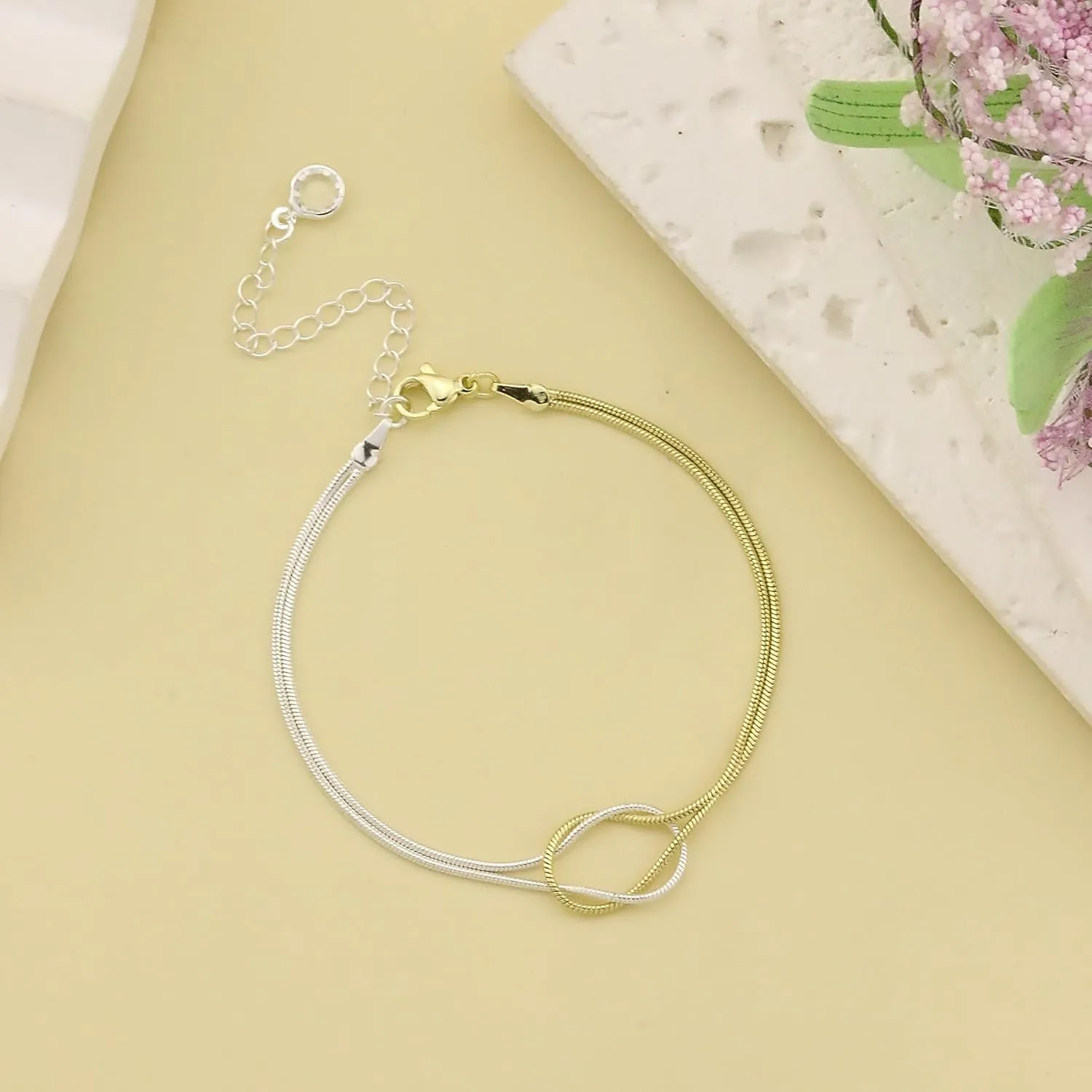 Gold Knot Bracelets for Women Love Snake Chain Infinity Bracelet Matching Bracelets for Couples Friendship Relationship Bracelets Dainty Adjustable Bracelets