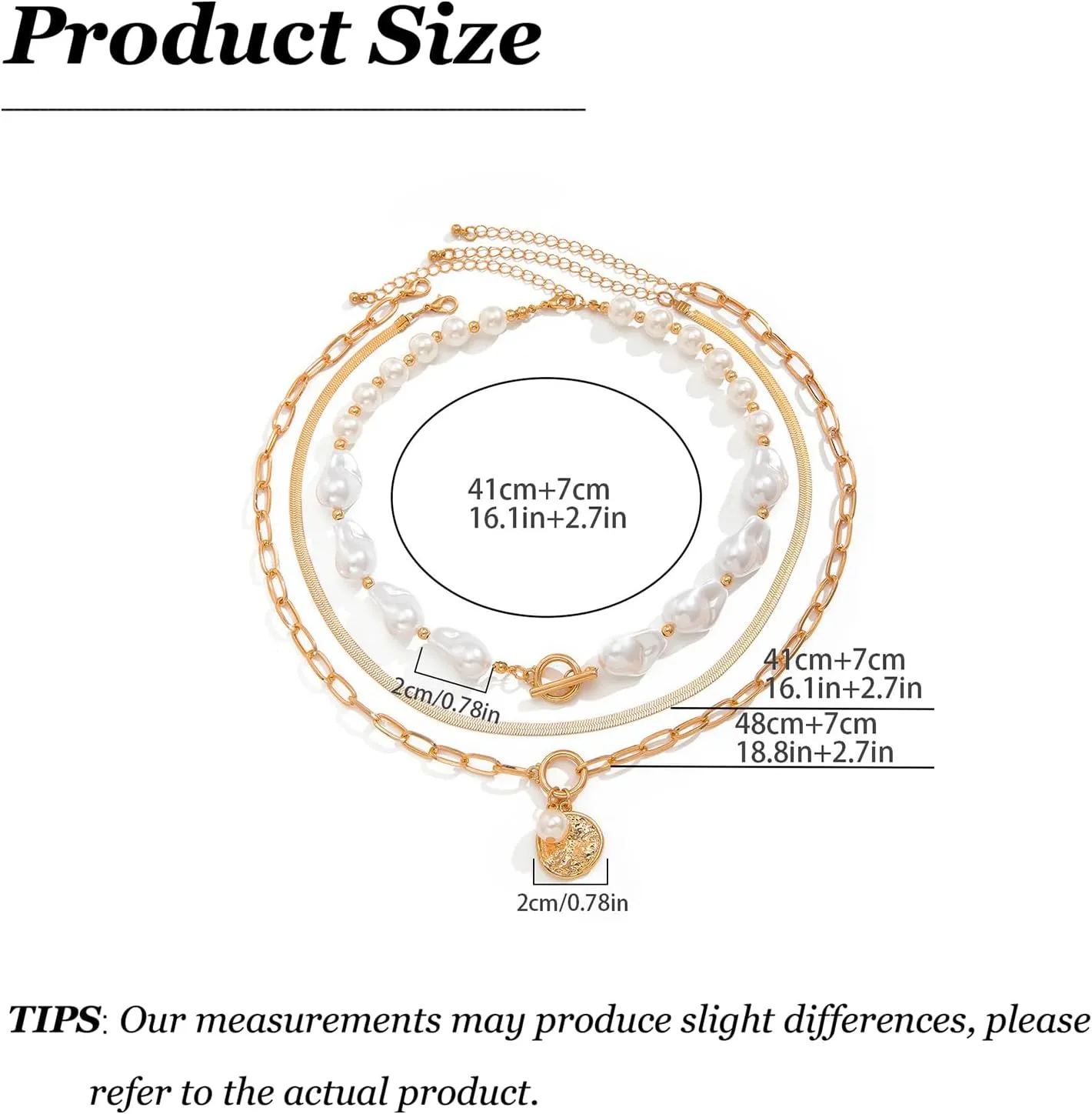 Gold Pearl Necklace for Women Gold Layered Necklaces Chunky Statement Stackable Necklaces Trendy Necklaces for Women 2025