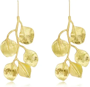 Gold Statement Earrings for Women Bohemian Elegant Exaggerated Metal Sectored Geometric Earrings for Women