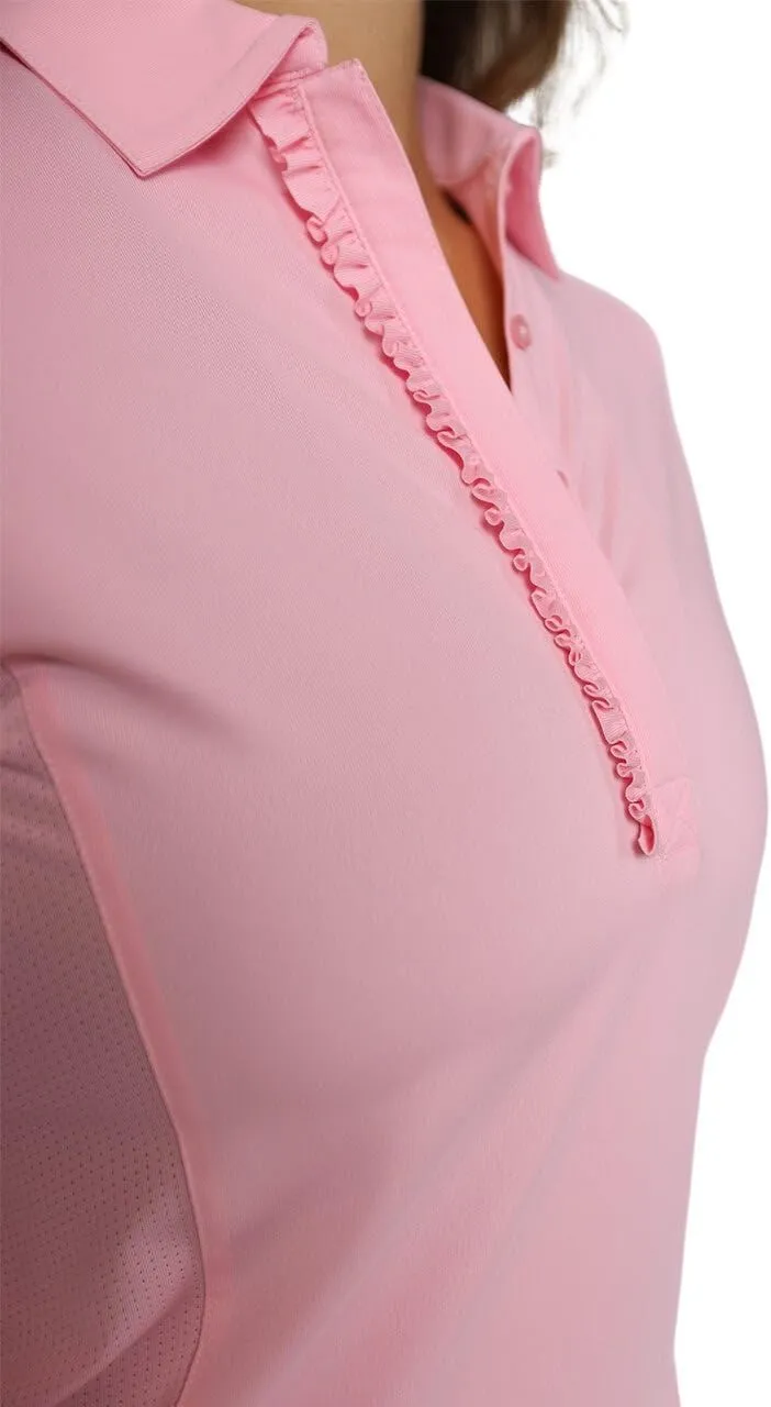 GOLFTINI Long Sleeve Ruffle Polo