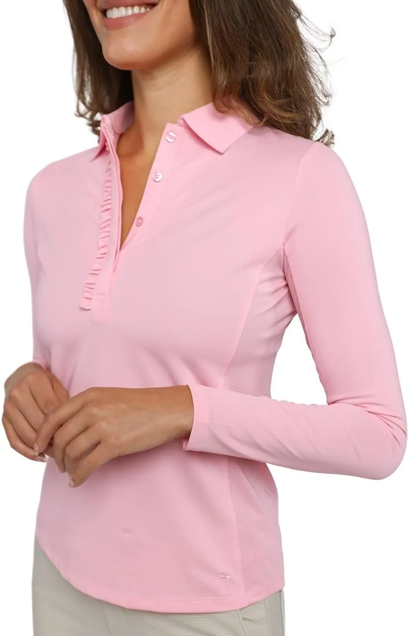 GOLFTINI Long Sleeve Ruffle Polo