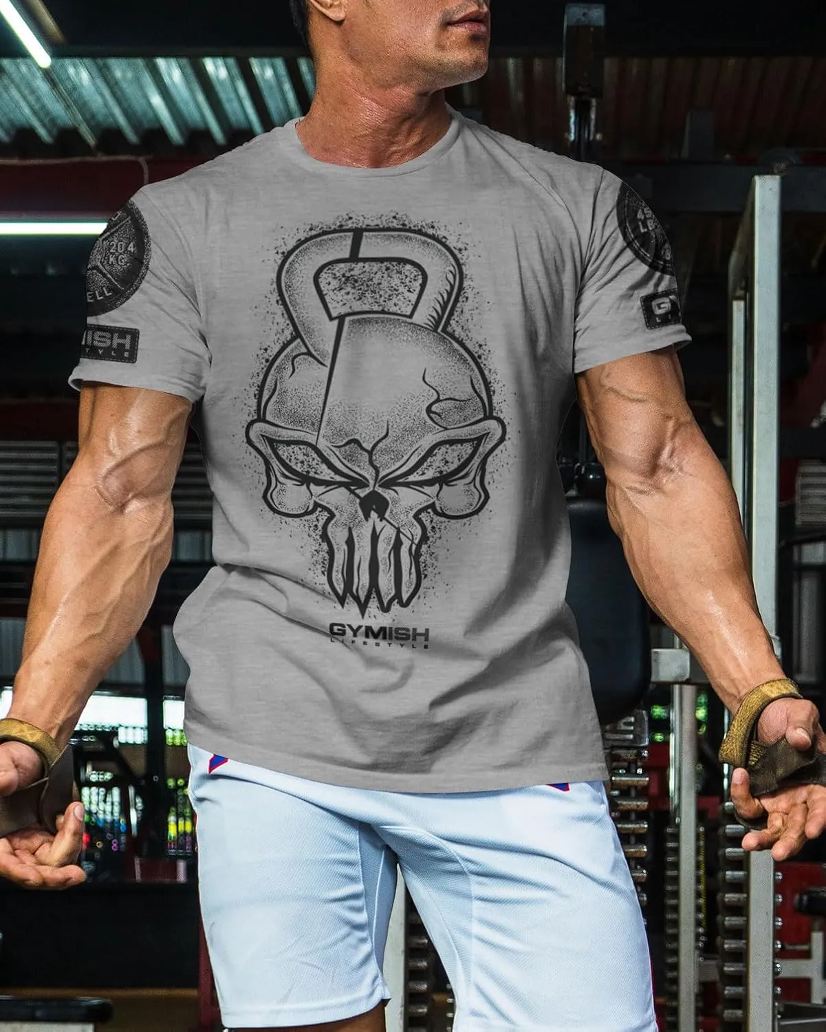 Gym Reaper Skull Graphic Shirt Men's Funny Gym Workout Motivation Tee