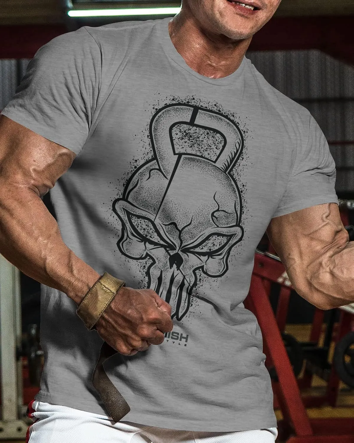Gym Reaper Skull Graphic Shirt Men's Funny Gym Workout Motivation Tee