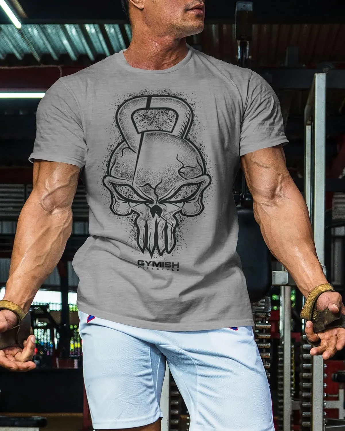 Gym Reaper Skull Graphic Shirt Men's Funny Gym Workout Motivation Tee