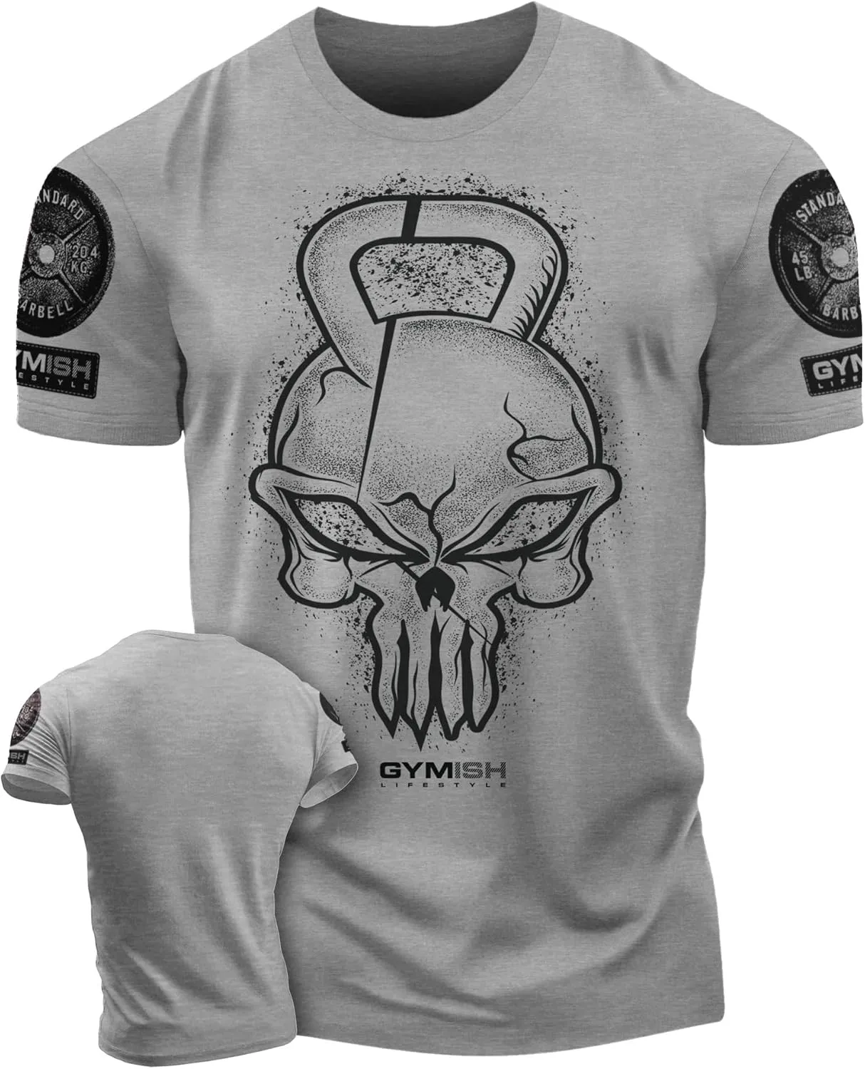 Gym Reaper Skull Graphic Shirt Men's Funny Gym Workout Motivation Tee
