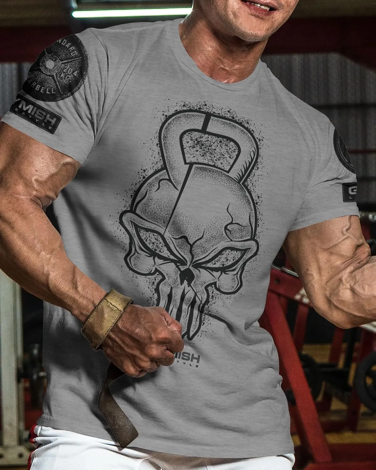Gym Reaper Skull Graphic Shirt Men's Funny Gym Workout Motivation Tee