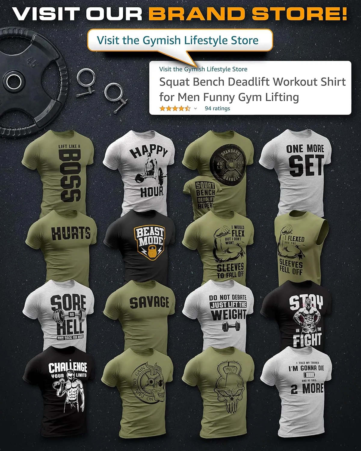 Gymish Lifestyle Power Up Mens Bodybuilding T-Shirts Graphic Tees Short Sleeve Workout Shirt
