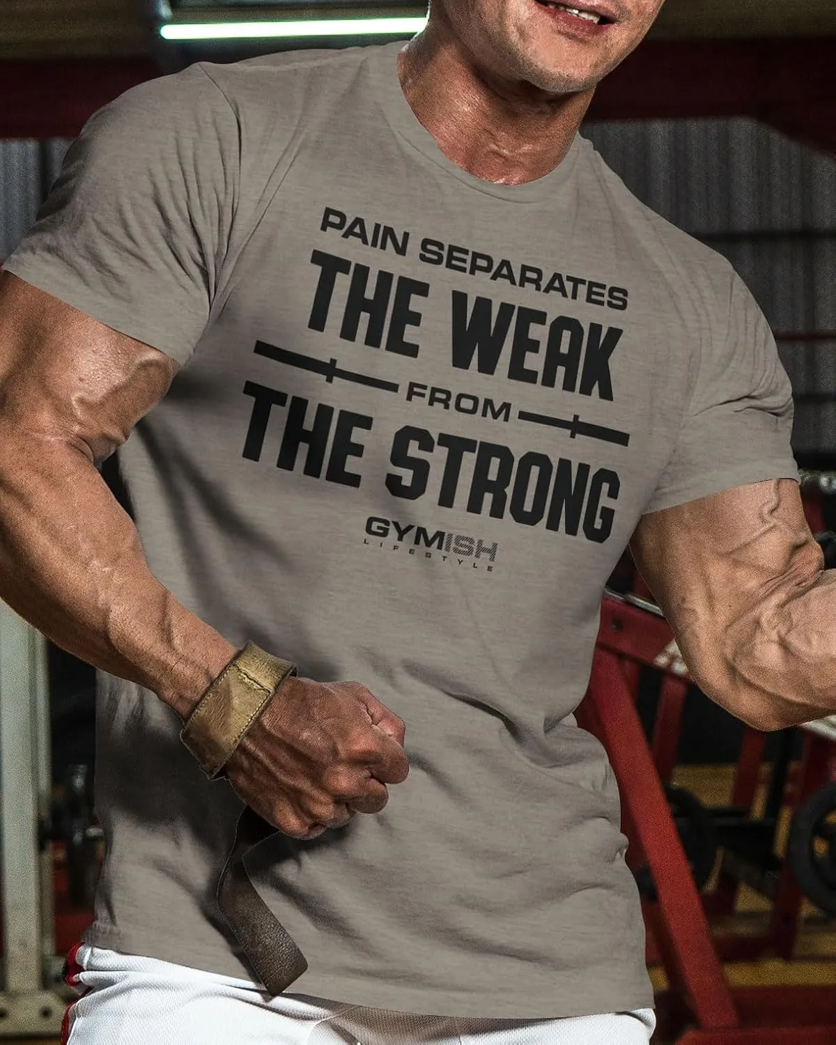 Gymish Lifestyle Weak to Strong Mens Bodybuilding T-Shirts Graphic Tees Short Sleeve Workout Shirt