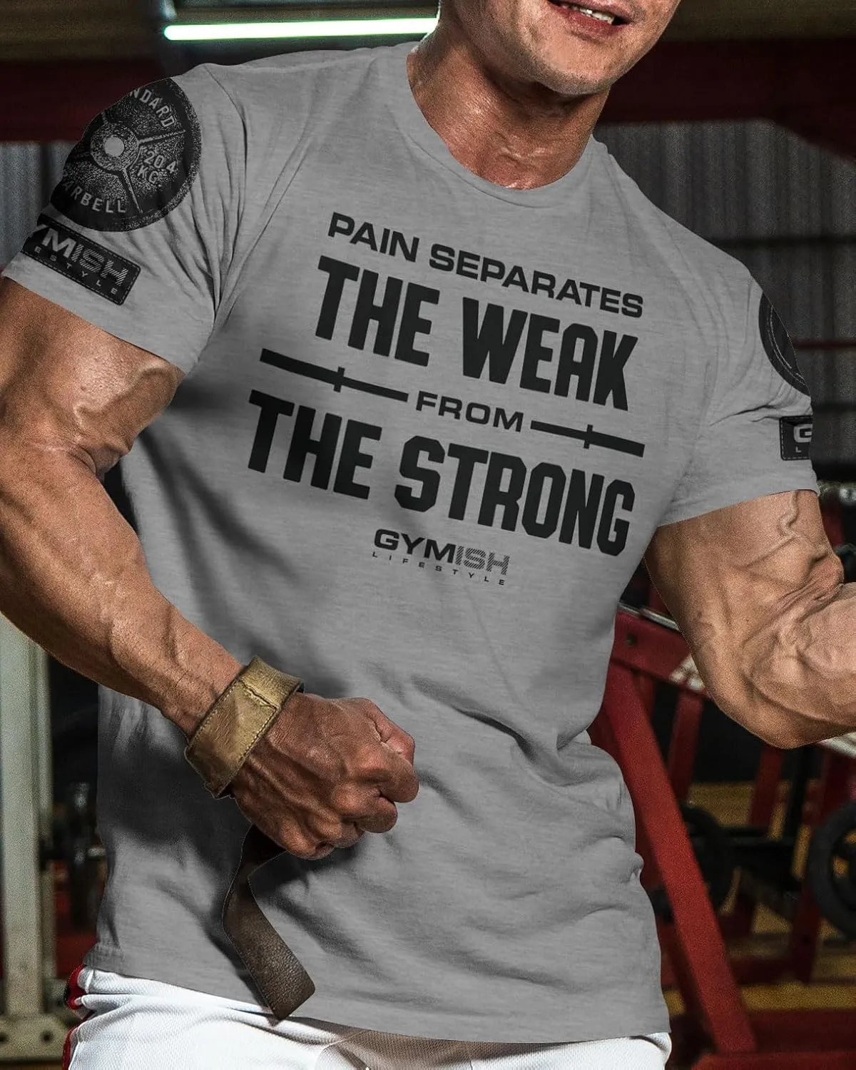 Gymish Lifestyle Weak to Strong Mens Bodybuilding T-Shirts Graphic Tees Short Sleeve Workout Shirt