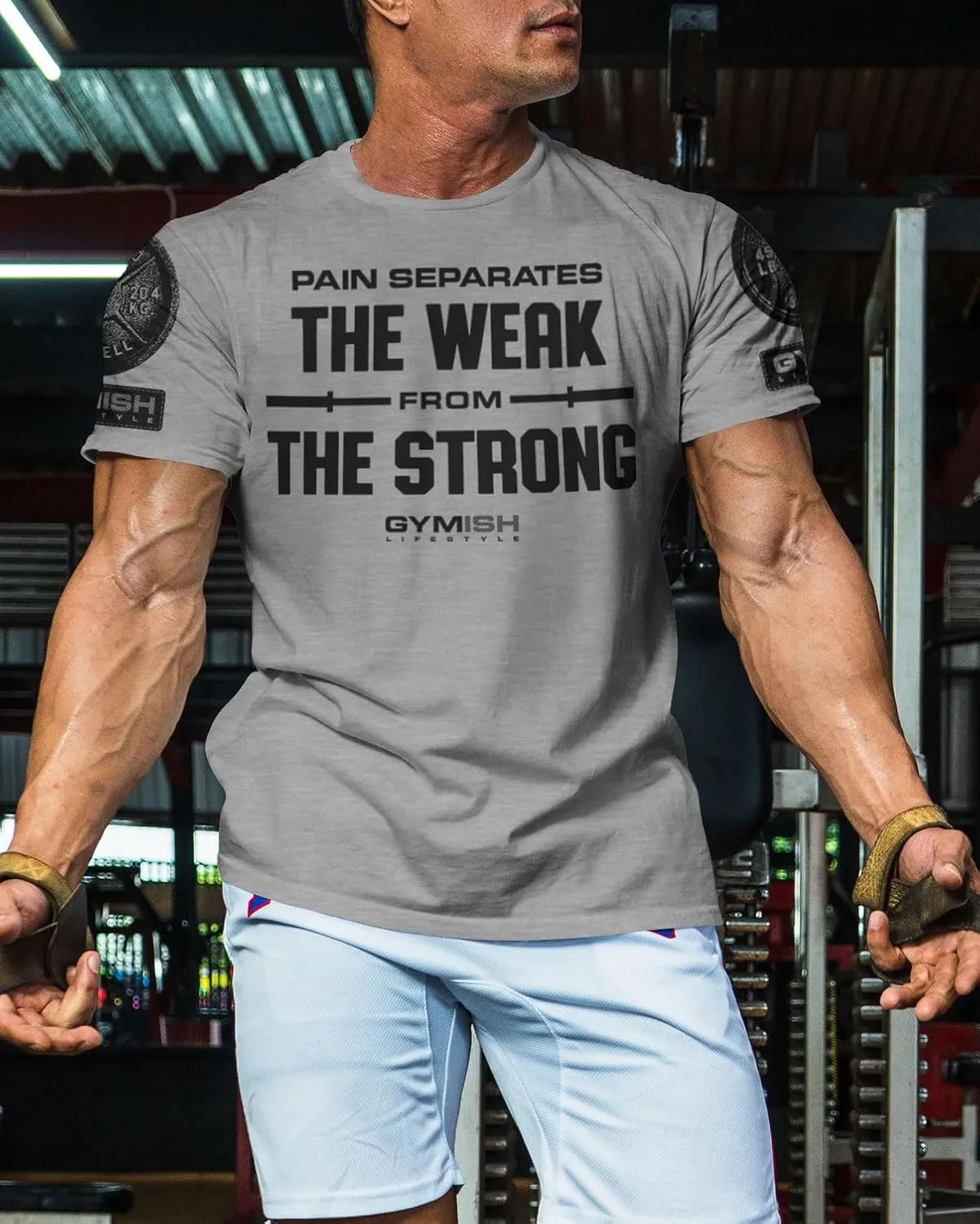 Gymish Lifestyle Weak to Strong Mens Bodybuilding T-Shirts Graphic Tees Short Sleeve Workout Shirt