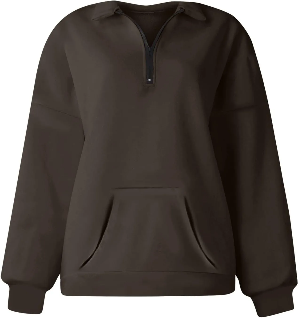 Half Zip Sweatshirt Women Pullover Long Sleeve Tops Fall 2024 Hoodies Y2K Solid Color Clothes With Pockets