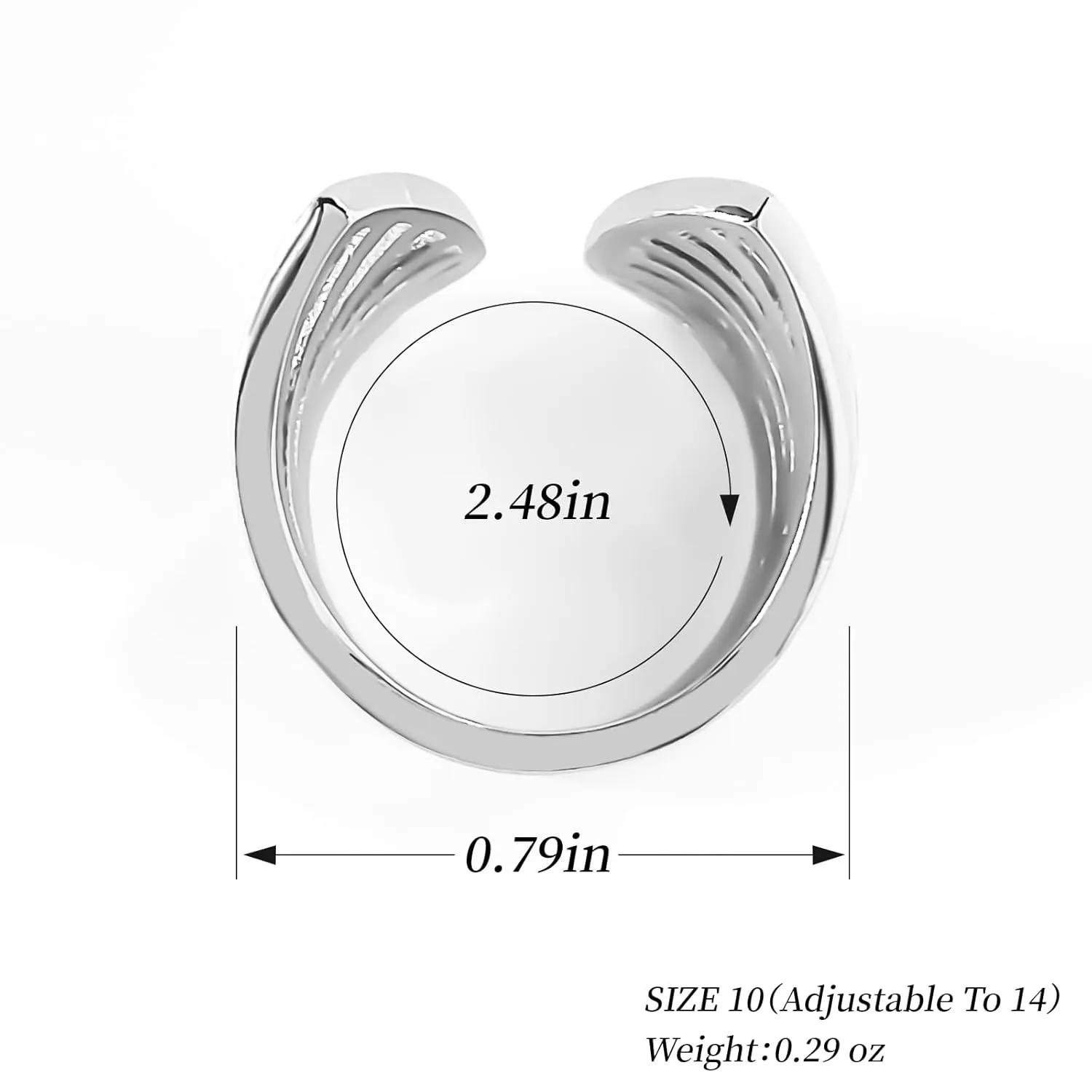 Handmade 925 Sterling Silver Rings For Women Girls Hollow Wide Band Chunky Rings Mulit Layered Wrap Rings Minimalist Statement Rings Open Adjustable Thumb Rings For Women Trendy Stackable Rings Gifts