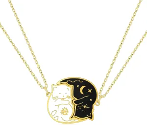 HANRESHE Cat Matching Necklaces Best Friend Necklaces Heart Yin Yang Friendship Necklace For 2