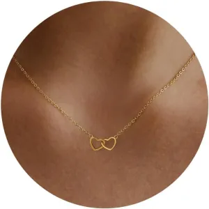 Heart Necklaces for Women,Dainty Gold Necklace 14K Gold Plated Choker Necklaces for Women Cute Heart Necklaces Simple Gold Heart Necklaces for Women Trendy Gold Jewelry for Women Gifts