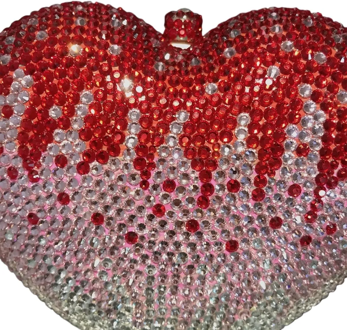 Heart Shape Crystal Evening Bag for Women Glitter Mini Rhinestones Clutch Purse Wedding Party Shoulder Bag