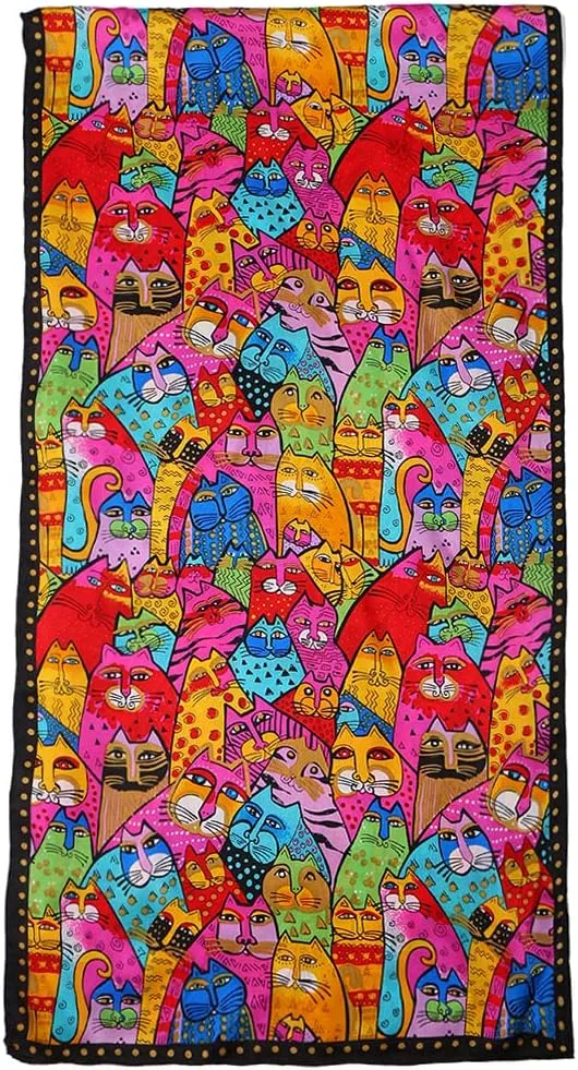 HeyToo Womens 100% Real Silk Scarf Long Satin Floral Artists Painting Fashion Scarves Sunscreen Shawls