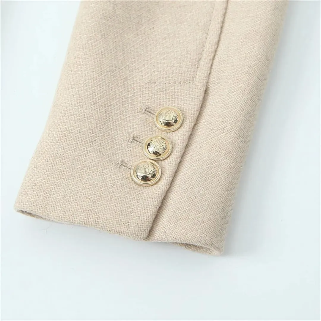 Hndudnff Women Solid Double Breasted Trench Coats With Pocket Pea Coats Vintage High Neck Long Coats