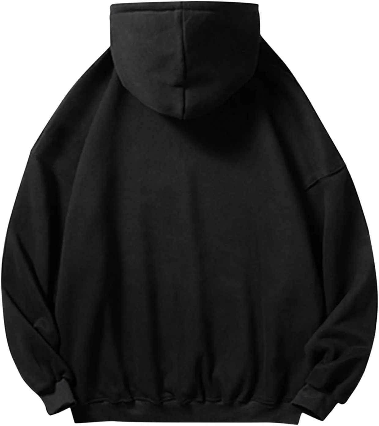 Hoodies for Men Men's Long Sleeve Drop Shoulder Solid Color Hooded Sweatshirts Casual Drawstring Hoodie with Pocket