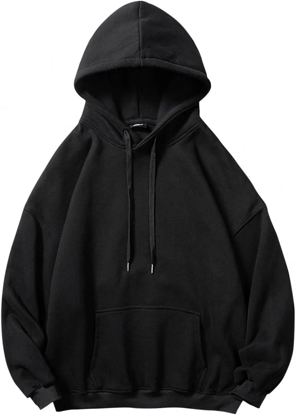 Hoodies for Men Men's Long Sleeve Drop Shoulder Solid Color Hooded Sweatshirts Casual Drawstring Hoodie with Pocket