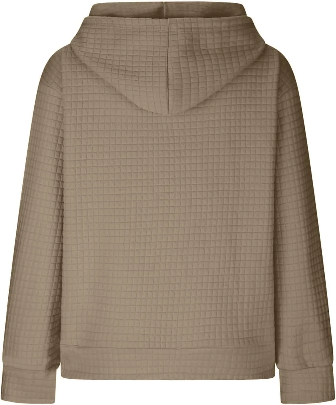 Hoodies for Women Trendy Waffle Knit Drawstring Pullover Sweatshirts Casual Loose Fit Cute Hoodie Comfy Fall Sweater