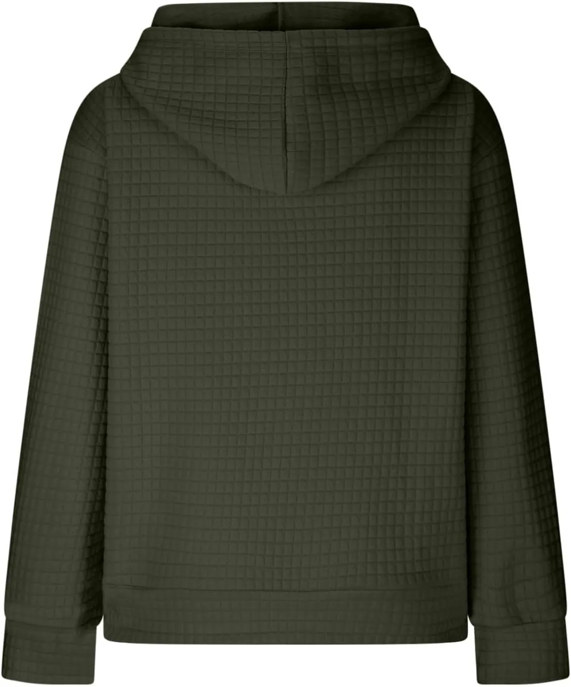 Hoodies for Women Trendy Waffle Knit Drawstring Pullover Sweatshirts Casual Loose Fit Cute Hoodie Comfy Fall Sweater