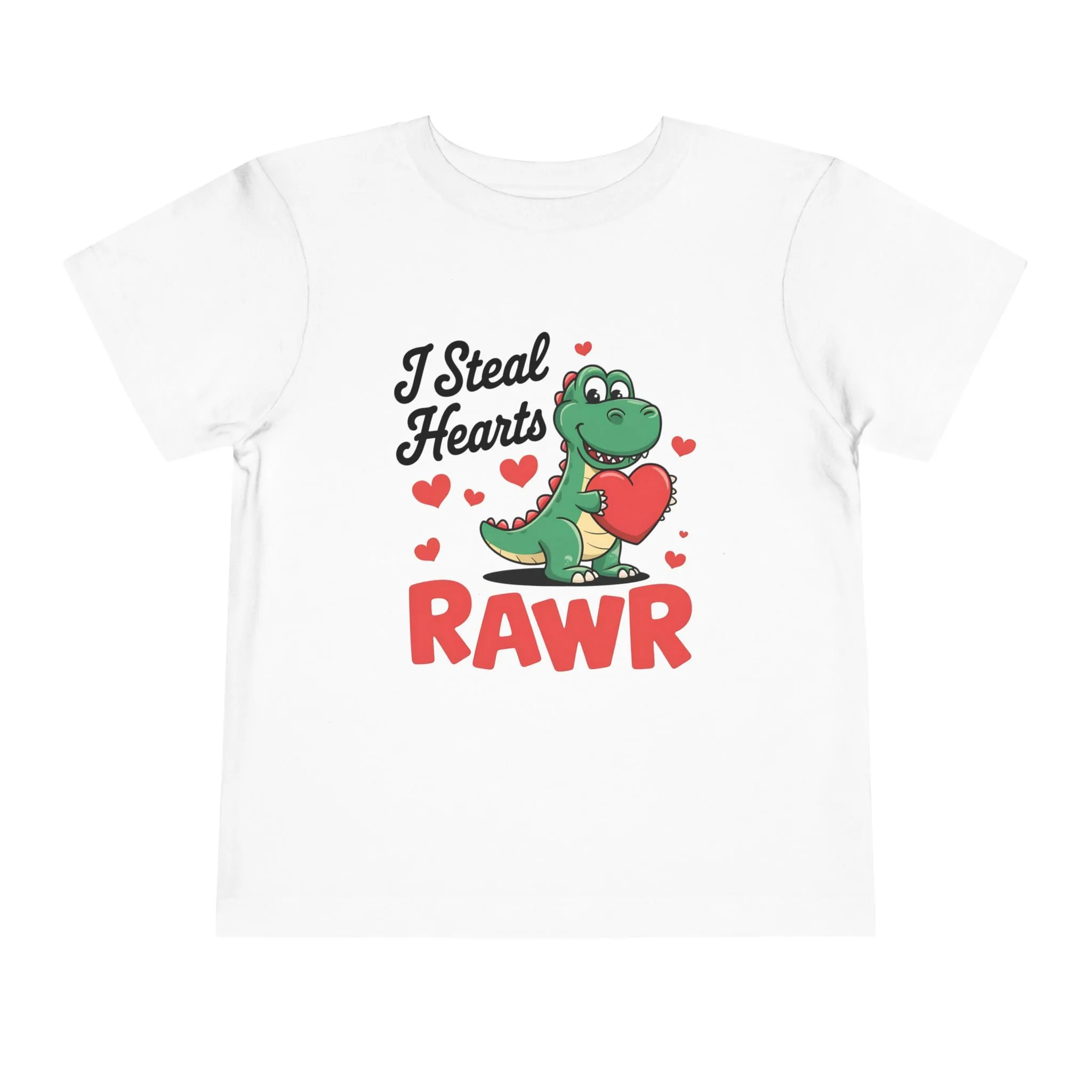 I Steal Hearts Toddler Tee, Dinosaur Shirt, Cute Dino Toddler T-Shirt, Heart Graphic Youth Top, Valentine's Shirt, RAWR shirt