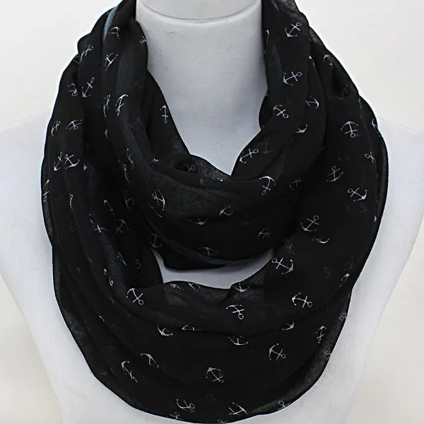 iLLASPARKZ Anchor Print Polyester Infinity Spring Scarf