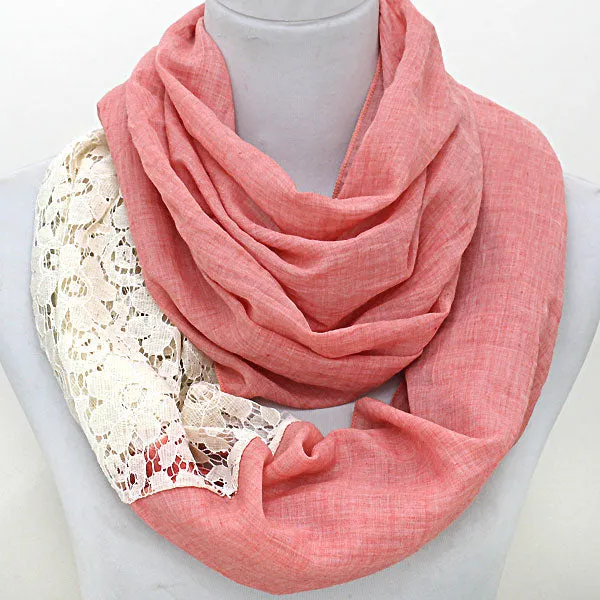 iLLASPARKZ Floral Lace Polyester Infinity Spring Scarf