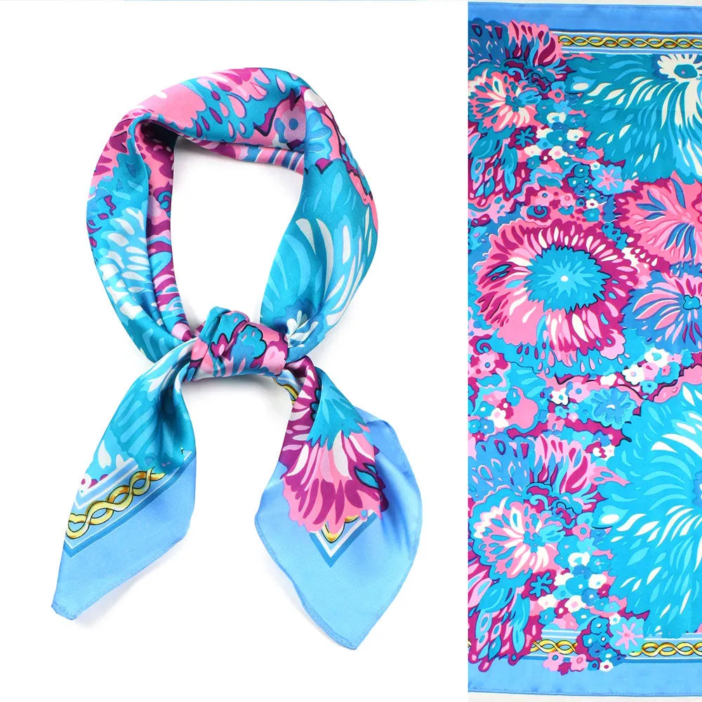 iLLASPARKZ Flower Patterned Satin Scarf